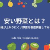 安い野菜とは？価格が上がりにくい野菜を徹底調査してみた